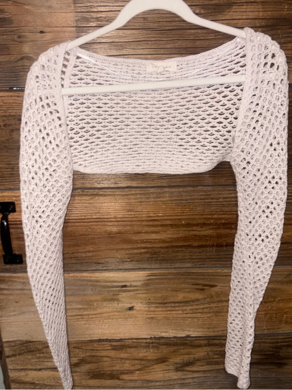La Hearts Cream Open-Knit Cropped Bolero Shrug